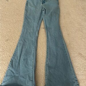 SHEIN Denim Flare Jeans in Blue